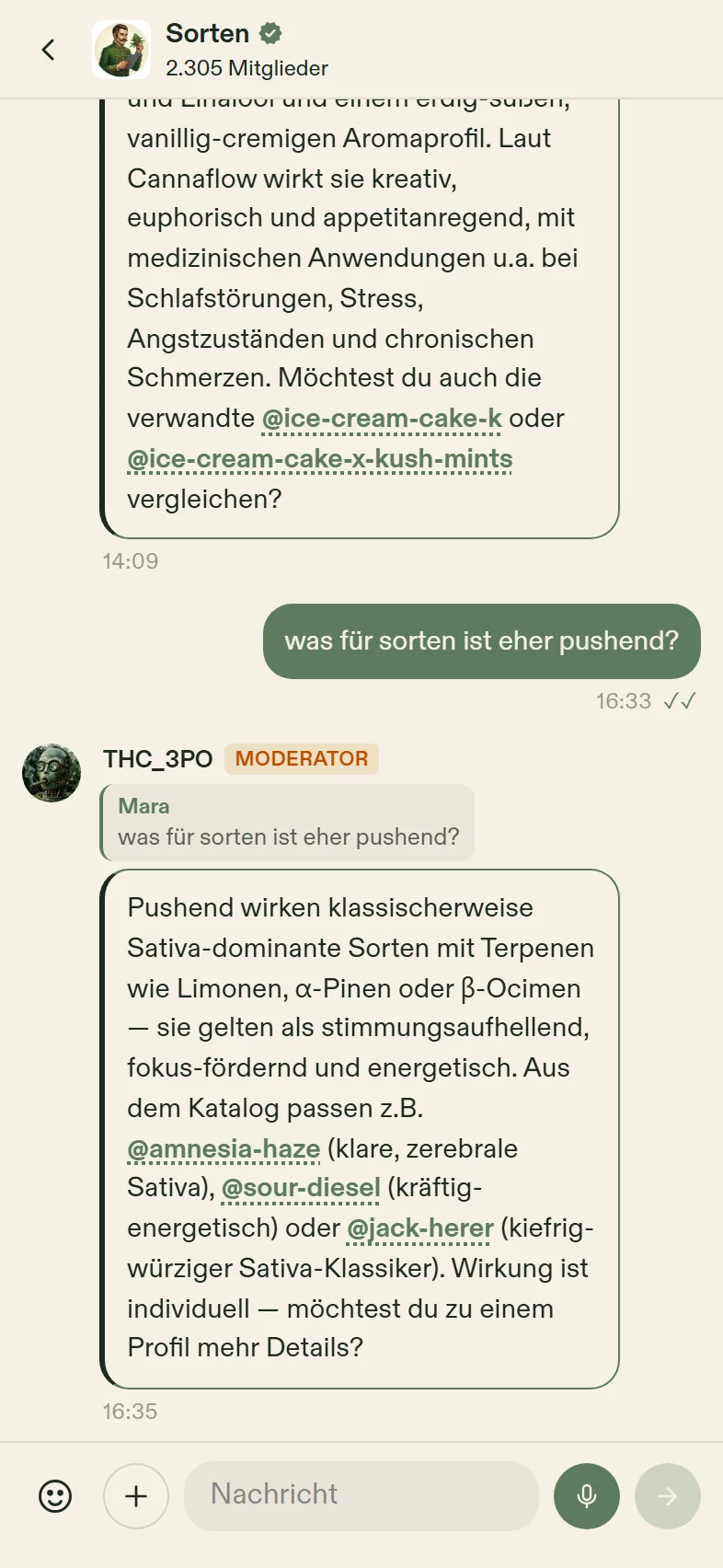 Chat mit dem KI-Experten THC_3PO über Sorten