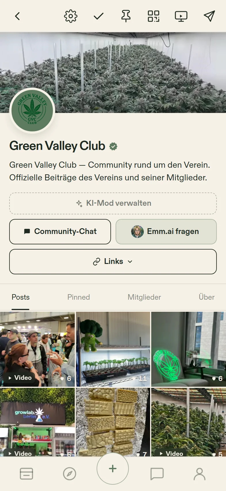 Green Valley Club als Beispiel-Community auf Member